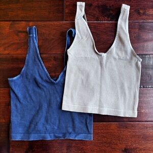 GREY AND WASHED BLUE TANKS